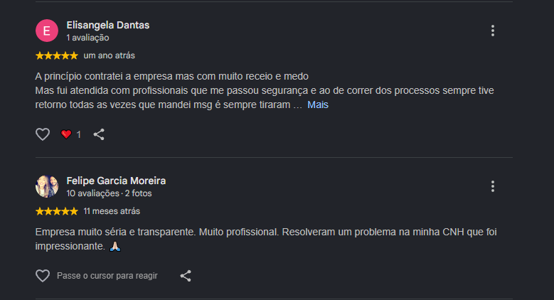 Print original com duas avaliações reais da Kairós Transit, imagem 5